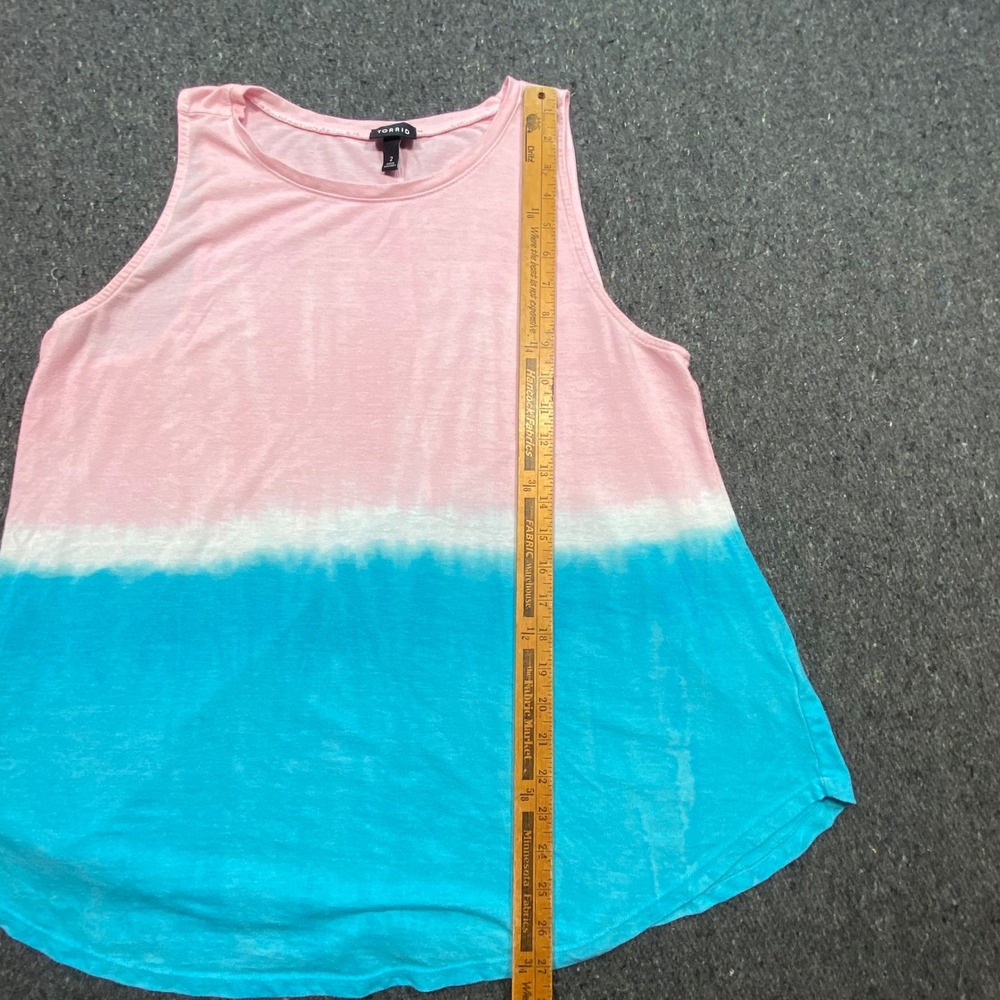 Torrid Dip Dye Tank Top Sz 2 Womens Pink Blue Ombre Sleeveless Swing Beach Boho - Picture 5 of 7